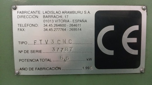 Fresadora Lagun Ftv3cnc