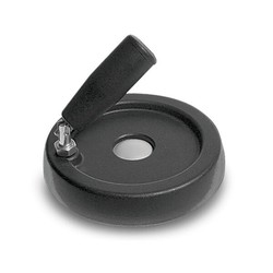 Volante De Disco Negro Con Manilla Giratoria Abatible